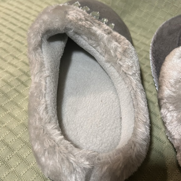 New memory foam grey scuff slippers with jewels M - Picture 5 of 6